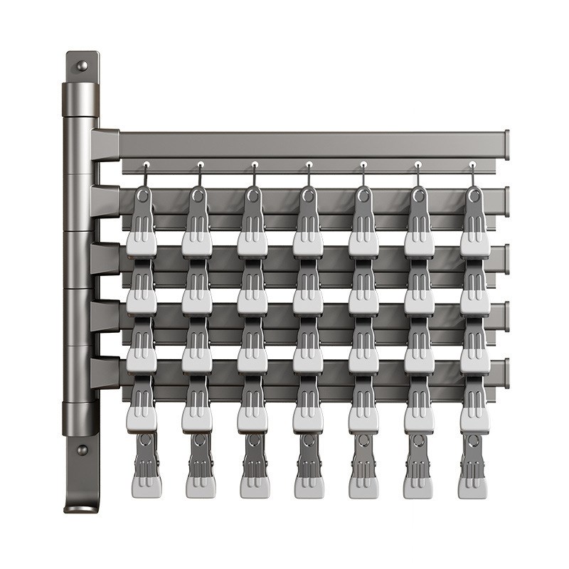 袜子晾晒架多夹子晾内q衣内裤免打孔可折叠阳台晒袜子神器家用防 - 图3