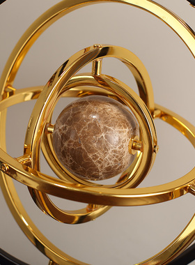 轻奢旋转地球仪摆j件样板房客厅电视柜酒柜家居装饰品酒店玄关摆