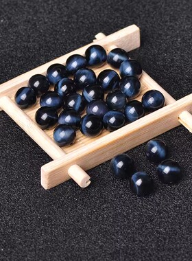 天然蓝虎眼石散珠子diy蓝色珠子