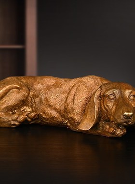 黄铜狗摆件客厅金钱狗办公室补西北缺角铜狗P大号财狗十二生肖狗