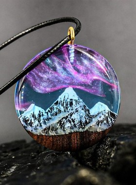 海洋礁石树脂吊坠项链个性纯手工情侣男女生日礼物