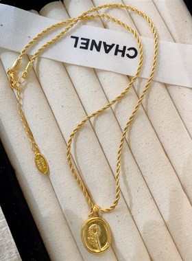 项链女夏季轻奢小众2021年新款百搭颈链复古花朵吊坠锁骨链不掉色