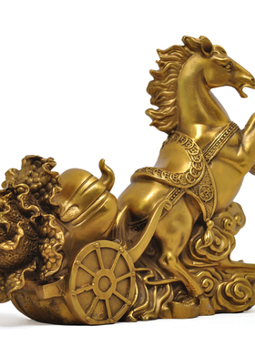 马上来财摆件玉白菜招财马家居客厅装饰品商务馈赠乔迁开业礼品