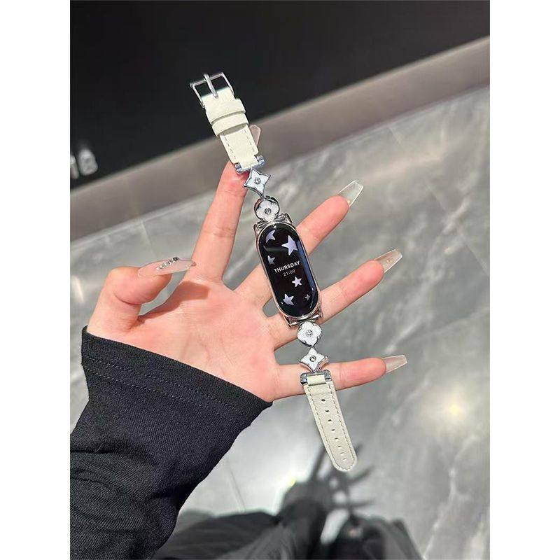 适用小米新款手环10nfc智能手表9nfc表带8nfc皮质女款专用7表带 - 图0