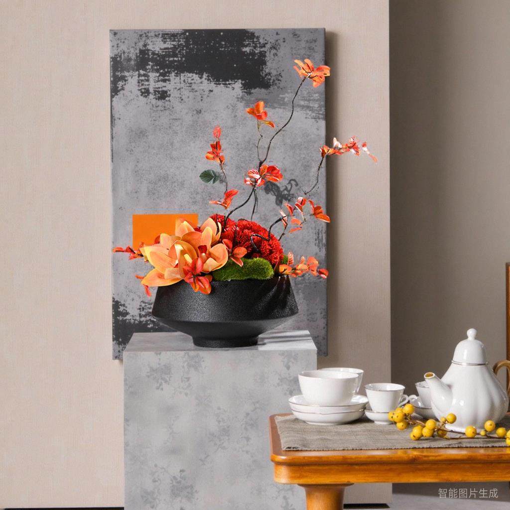 中式高端酒店餐厅大圆桌转盘中间摆花餐桌花仿真花包厢造景红装饰,淘宝优惠券,粉丝福利购,淘宝优惠卷