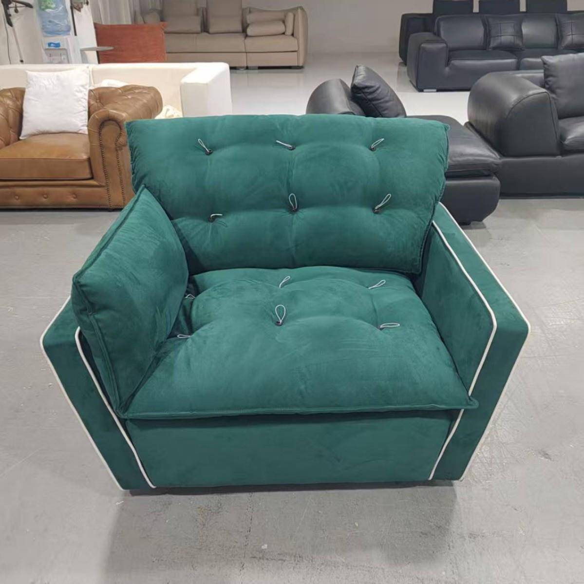 sorrento沙发索伦托沙发云朵沙发羽绒超软客厅磨砂布直排布艺沙发 - 图0