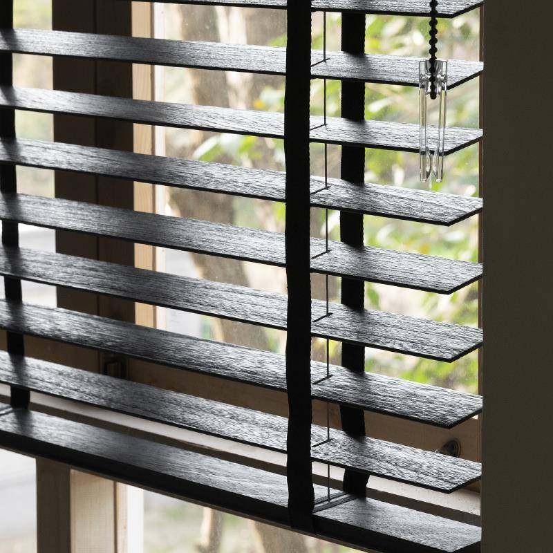 复古黑色木百叶卷帘天然椴木材质单绳控制可旋转叶片遮光帘定,淘宝优惠券,粉丝福利购,淘宝优惠卷