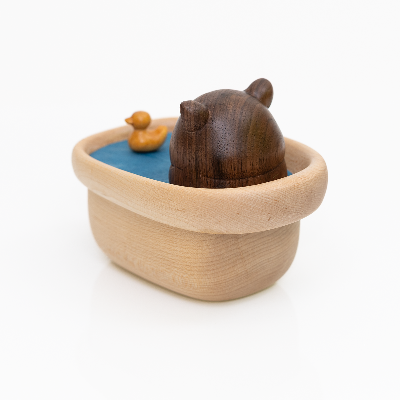 爱洗澡的猪牙签盒棉签盒牙线盒可爱卡通实木桌面收纳盒首饰盒刻字,淘宝优惠券,粉丝福利购,淘宝优惠卷