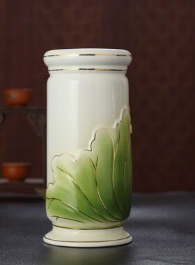 新品手工拈花陶瓷插香香桶 香筒 家用I供奉 装香的线香插香桶放香
