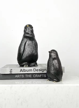 极速高端奢华纯铜企鹅摆件欧美别A墅客厅电视柜桌面摆设样板间软