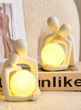 极速北欧抽象人物艺术情侣摆件小夜灯家居客M厅卧室玄关装饰品生