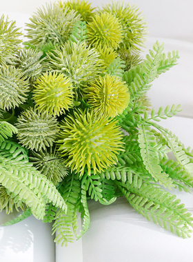 新品蓖麻果绿色小球仿真绿植手扎花束花卉L客厅搭配小摆件场景道