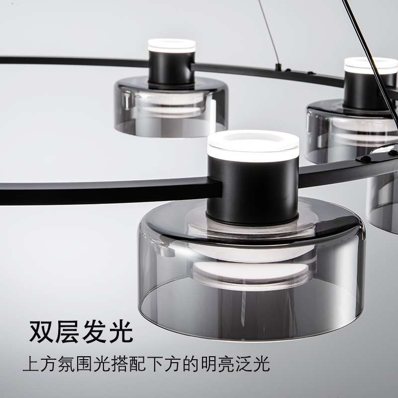 意式极简高端玻璃现代客厅吊灯简约创意北欧LED别墅餐厅卧室主灯 - 图2