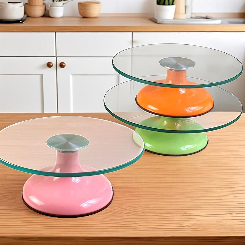 蛋糕转盘玻璃裱花台旋转台生日裱花托盘旋转抹面烘焙工具套装家用 - 图2