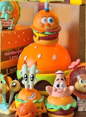 海绵宝宝美味蟹堡卡通可爱手办玩具桌面摆件装饰儿童生日礼物盲盒