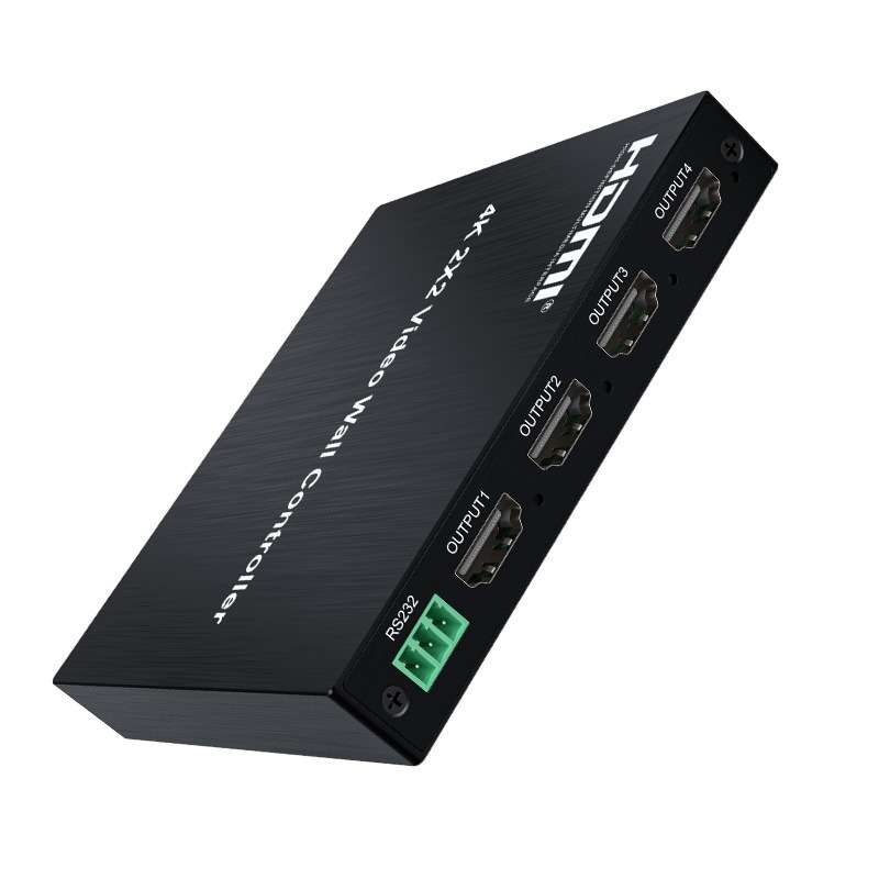 工厂 4KHDMI和DVI高清拼接器一进四出支持180°旋转带串口控制 - 图0