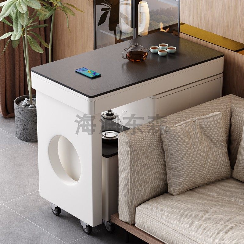 阳台茶桌椅组合多功能岩板功夫泡茶家用小户型旋转伸缩可移动茶台,淘宝优惠券,粉丝福利购,淘宝优惠卷