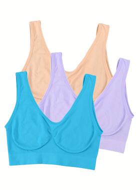 TEMU外贸秋季新款 Women's Lingerie 无缝高弹运动文胸透气无衬垫