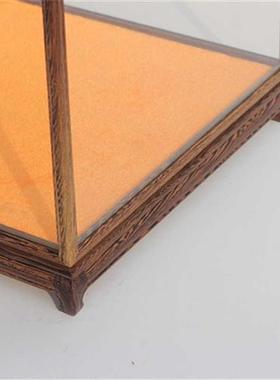 极速红木玻璃e罩 收藏展示柜佛像罩 鸡翅木防尘罩 正方宝笼35-50