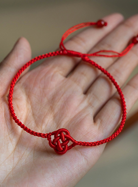 极速龙年红绳脚链细款手s工编织脚绳本命年男女款情侣闺蜜简约可