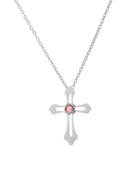 【私人定制】不锈钢十字架投影照片项链 情侣款彩色照片定制项链