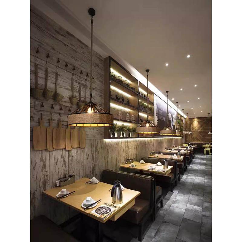 怀旧复古仿古工业风中式民宿餐厅吊灯店铺商用灯罩饭店麻绳灯具,淘宝优惠券,粉丝福利购,淘宝优惠卷