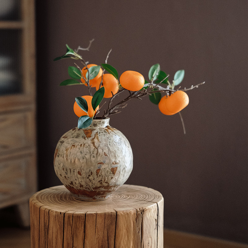 大吉大利仿真橘子树枝插花摆件假花桔子装饰客厅餐桌新年花艺摆设,淘宝优惠券,粉丝福利购,淘宝优惠卷