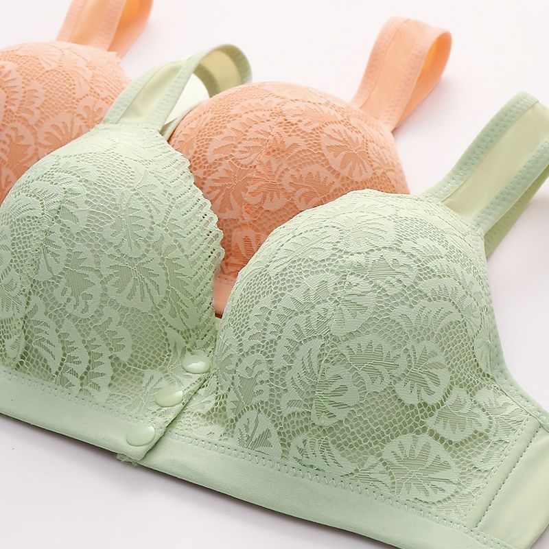 中老年妈妈女士背心式前扣内衣无C钢圈胸罩蕾丝聚拢上托防下垂乳,淘宝优惠券,粉丝福利购,淘宝优惠卷