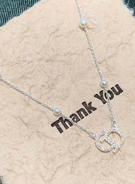 字母珍珠项链女款毛衣链碎银子项链轻奢小众锁骨链新款吊坠首饰品