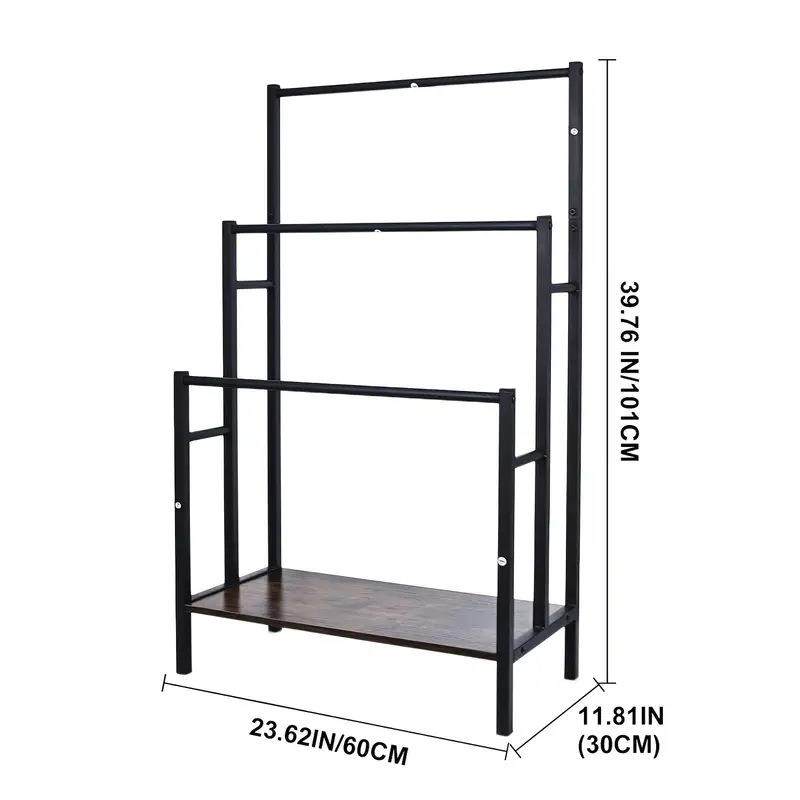 跨境热销 金属铁艺浴室落地式置物架 现代简约带搁板三层毛巾支架,淘宝优惠券,粉丝福利购,淘宝优惠卷