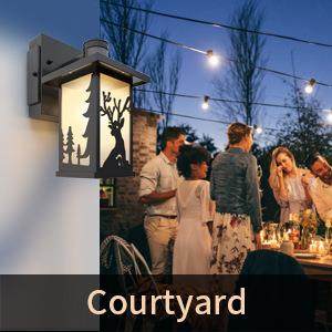 亚马逊跨境爆款美规景区庭院过道门前铝户外防水光感GFCI室外壁灯 - 图1