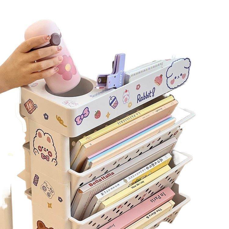 小推车置物架桌下书本收纳学生宿舍可移动书架整理架子带滑轮,淘宝优惠券,粉丝福利购,淘宝优惠卷