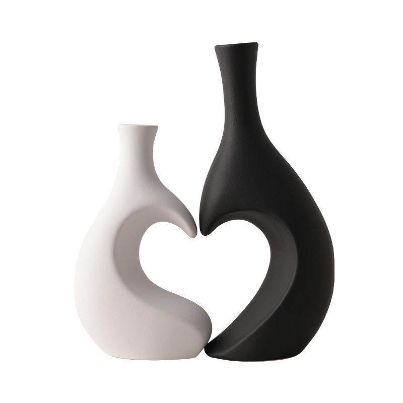 贝汉美创意爱心造型花瓶摆件高级感客厅插花玄关电视柜桌面装饰品,淘宝优惠券,粉丝福利购,淘宝优惠卷