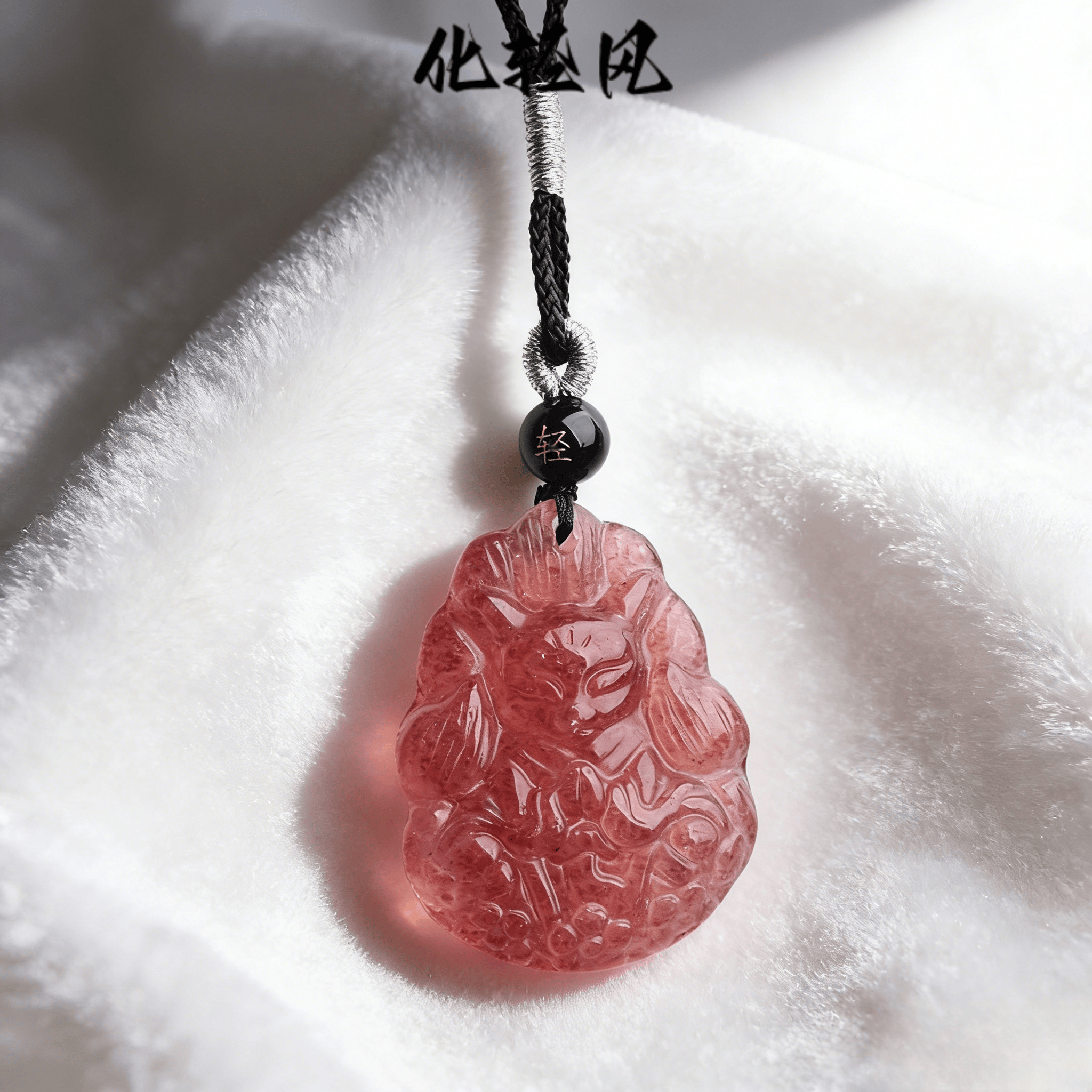 化轻风草莓晶九尾吊坠男女小众设计守爱情增魅力天然粉晶狐狸女士,淘宝优惠券,粉丝福利购,淘宝优惠卷