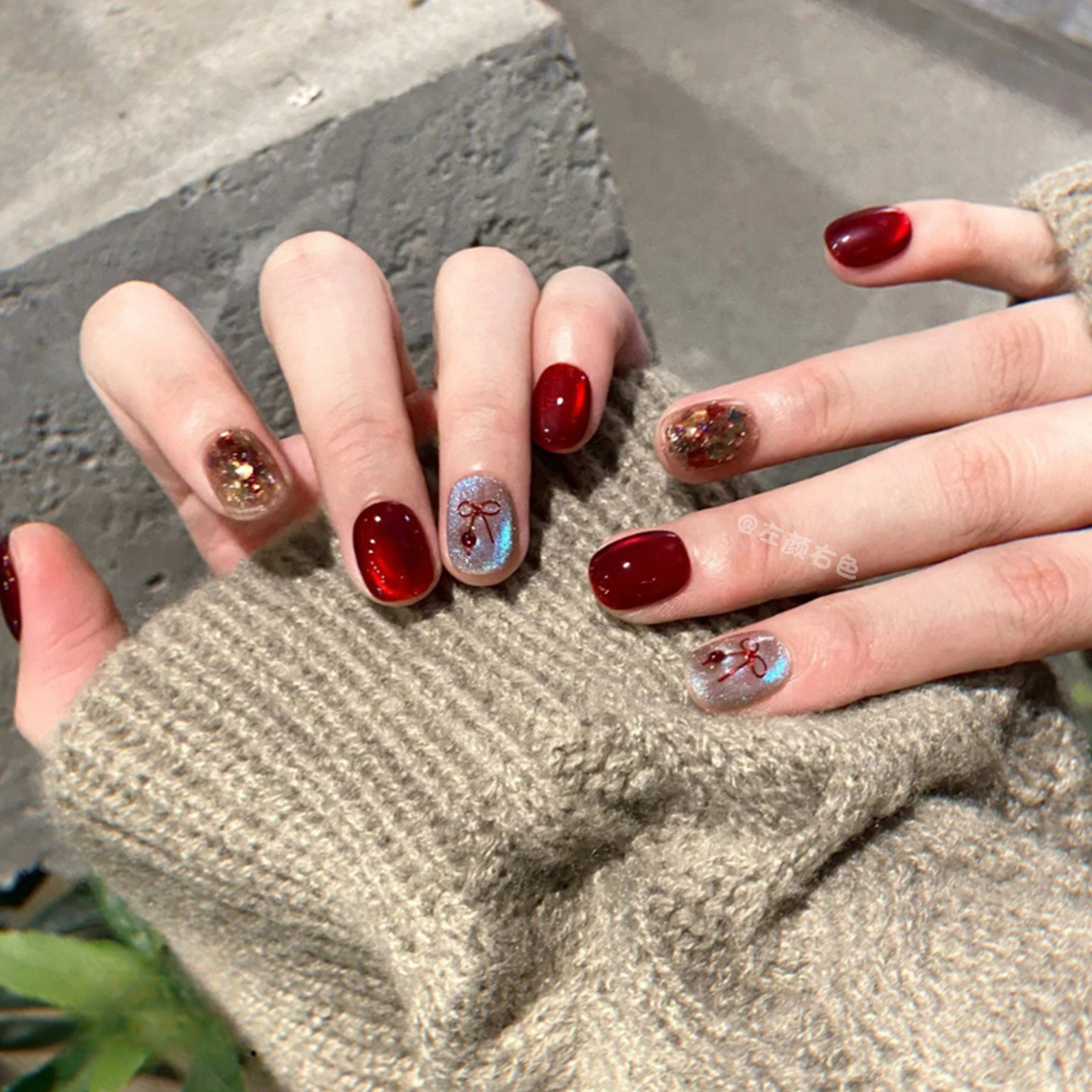 手工穿戴甲2026新款美拉德手绘豹纹猫眼美甲新娘婚礼显白指甲贴片,淘宝优惠券,粉丝福利购,淘宝优惠卷