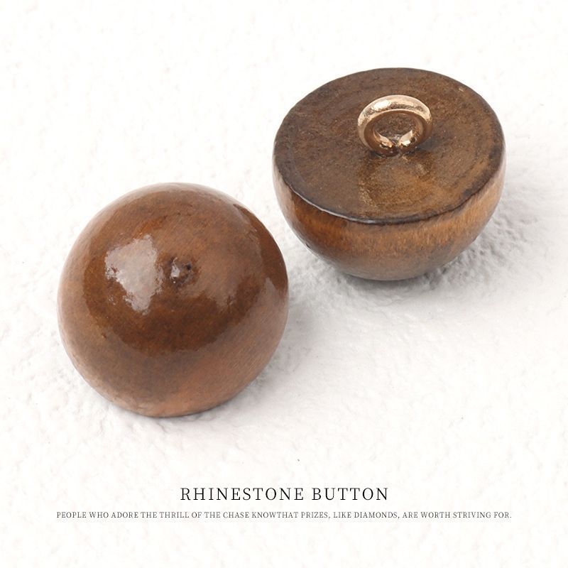 圆形高脚蘑菇扣木珠diy手工制作串珠手缝扣旗袍汉服唐装衬衫开衫 - 图3