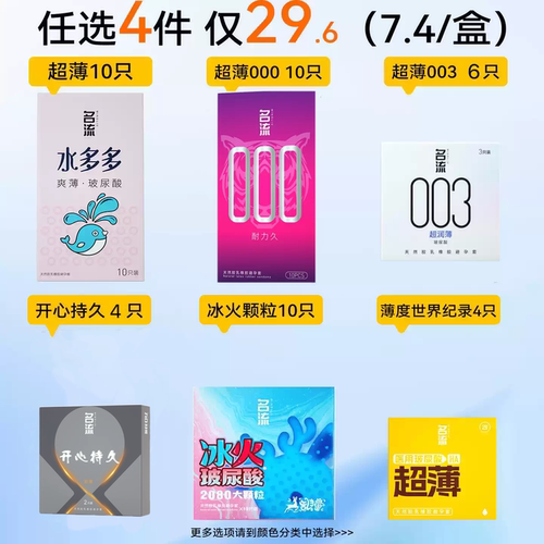 名流玻尿酸超薄避孕套官方正品安全旗舰店男女用延时情趣颗粒003 - 图0