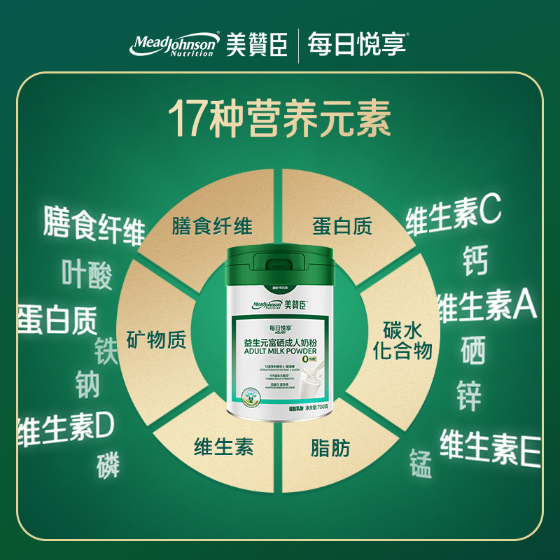 美赞臣中老年成人奶粉进口奶源益生元高钙富硒全家营养品官方正品