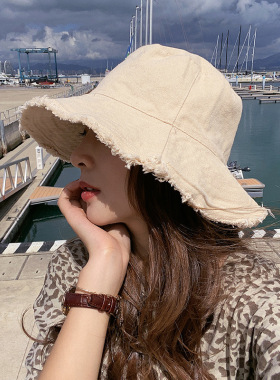 极速2022 New Denim Raw Buckext Hat Women Summer Panama Woman