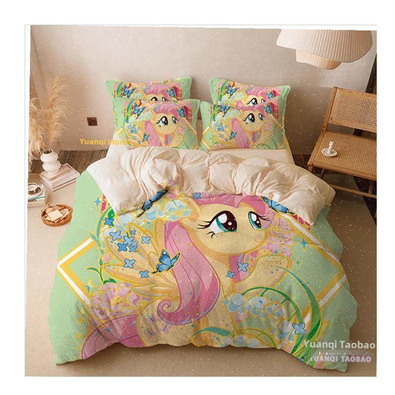 季加厚天鹅绒彩虹马四件套牛奶天鹅绒儿童的女孩被X套床单珊瑚天,,淘宝优惠券,粉丝福利购,淘宝优惠卷