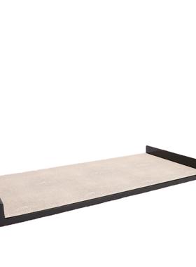 木质皮革托盘工艺品北欧轻奢创意家居样板房间茶具软装饰品盘摆件