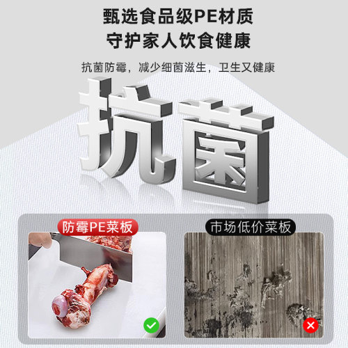 菜板家用抗菌防霉加厚厨房塑料切菜板水果小砧板粘板案板刀板占板 - 图1
