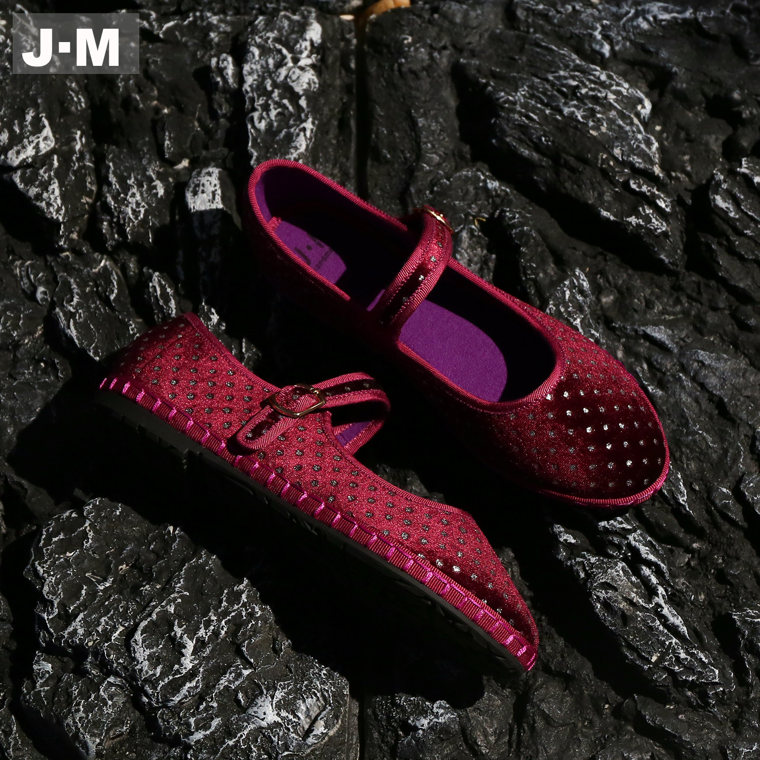 J·M（服装鞋帽）复古风紫色玛丽珍鞋女一字扣带平底百搭舒适单鞋,淘宝优惠券,粉丝福利购,淘宝优惠卷