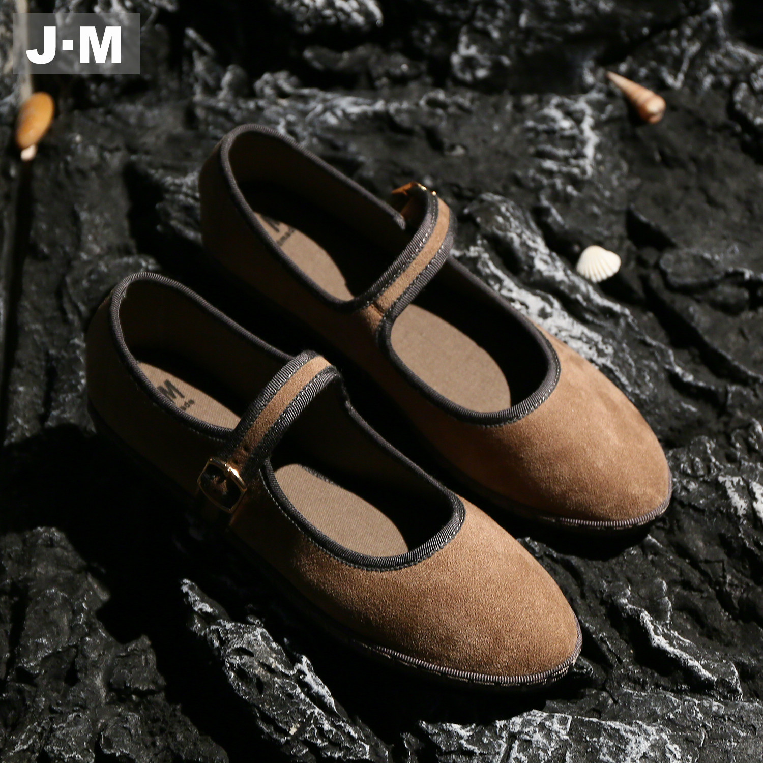 J·M（服装鞋帽）复古绒面玛丽珍鞋女2026新款百搭一字带平底单鞋,淘宝优惠券,粉丝福利购,淘宝优惠卷