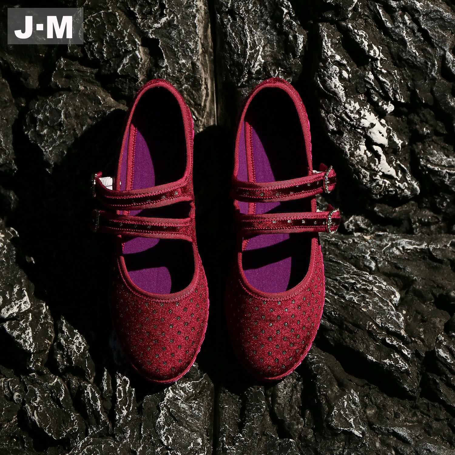 J·M亮片丝绒复古玛丽珍鞋女2026新款百搭双带一字扣平底舒适单鞋,淘宝优惠券,粉丝福利购,淘宝优惠卷