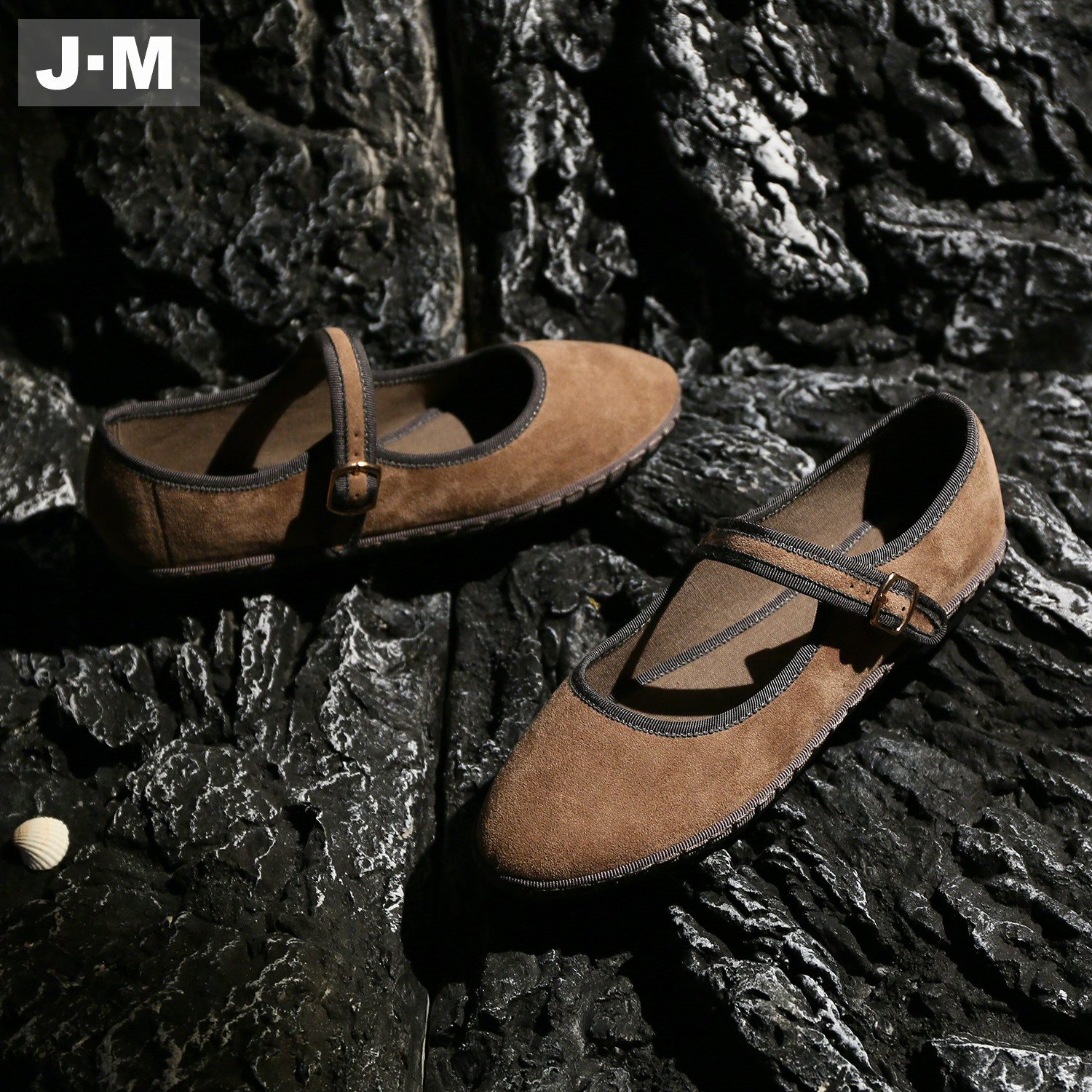 J·M（服装鞋帽）复古绒面玛丽珍鞋女2026新款百搭一字带平底单鞋,淘宝优惠券,粉丝福利购,淘宝优惠卷