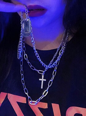 极速2023 Fashion Unisex MultilayeCr Hip Hop Long Chain Neckl