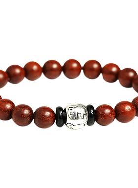 极速印度小叶紫檀手串生肖简约配饰朱砂本命年转运珠木Z佛珠男女