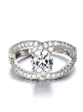 极速Zhenrong new cool rring flash diamond engagement ring je
