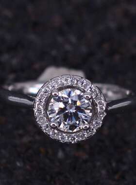 极速Temperament simulation diamond ring simple MoissanZite o
